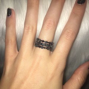 Kendra Scott stackable rings gunmetal